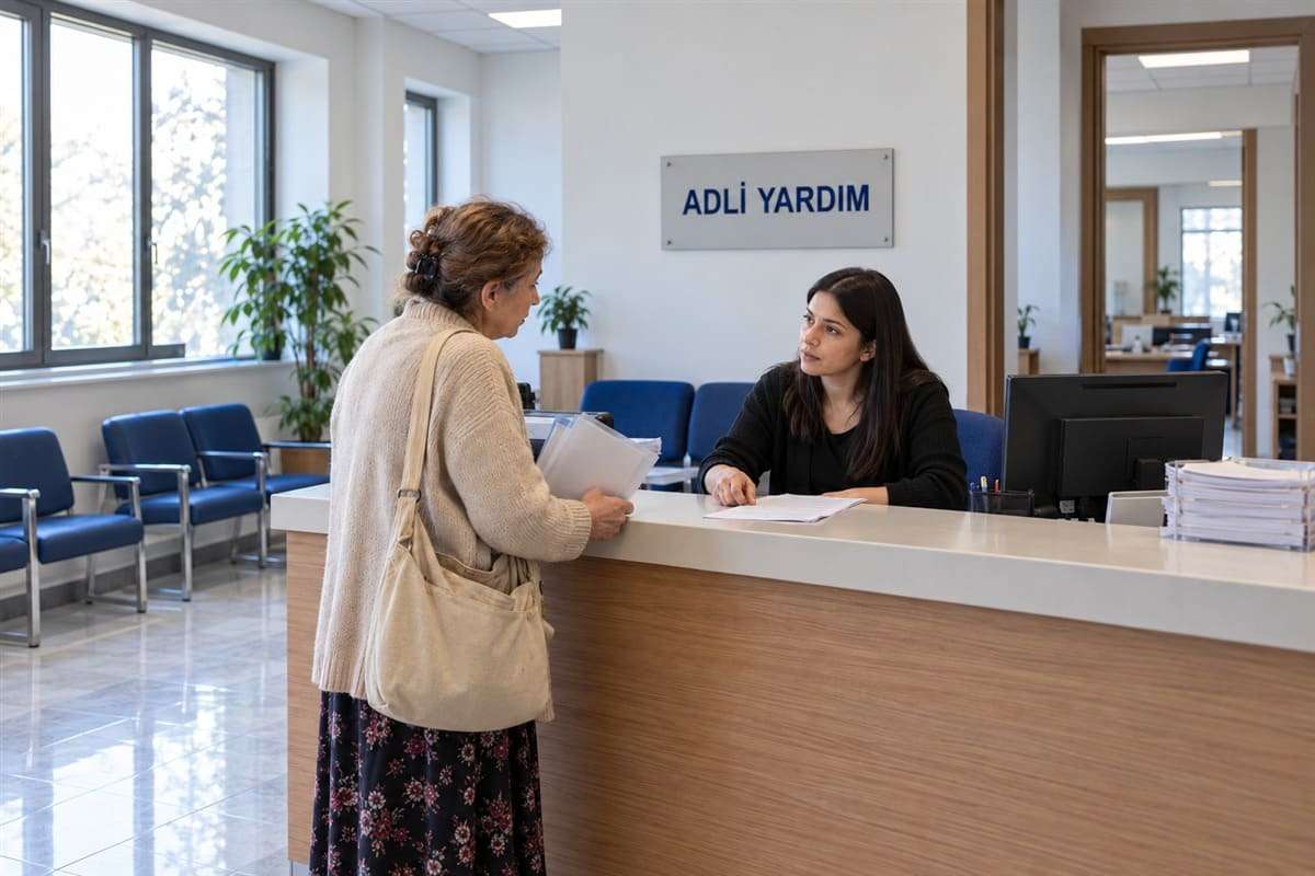Посетительница с документами беседует с сотрудницей службы юридической помощи.